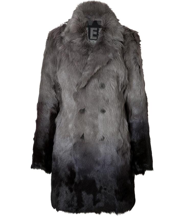 Each Other Lamb Fur Coat In Grey