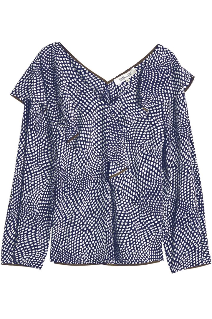 Diane Von Furstenberg Diane Von Furstenberg Ruffle Front Silk Blouse