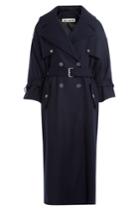 Off-white Off-white Trench Coat With Virgin Wool - Blue