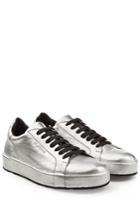 Jil Sander Jil Sander Metallic Leather Sneakers - Silver