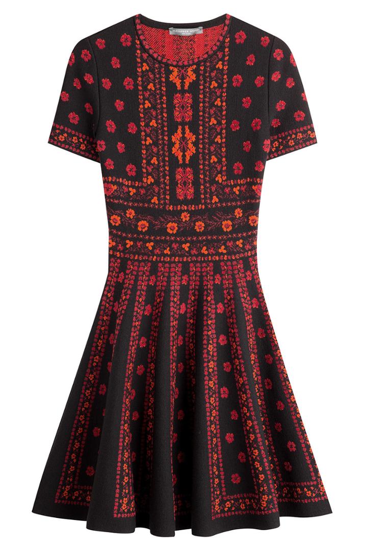 Alexander Mcqueen Alexander Mcqueen Intarsia Dress With Wool And Silk