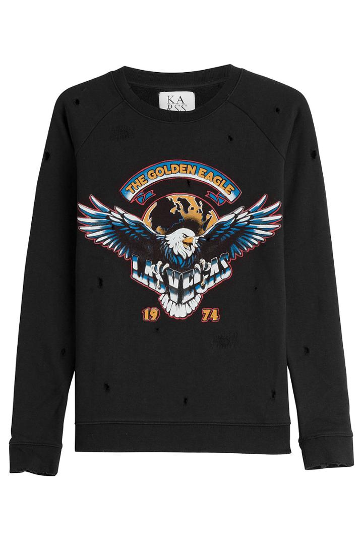 Zoe Karssen Zoe Karssen Printed Cotton Sweatshirt - Black