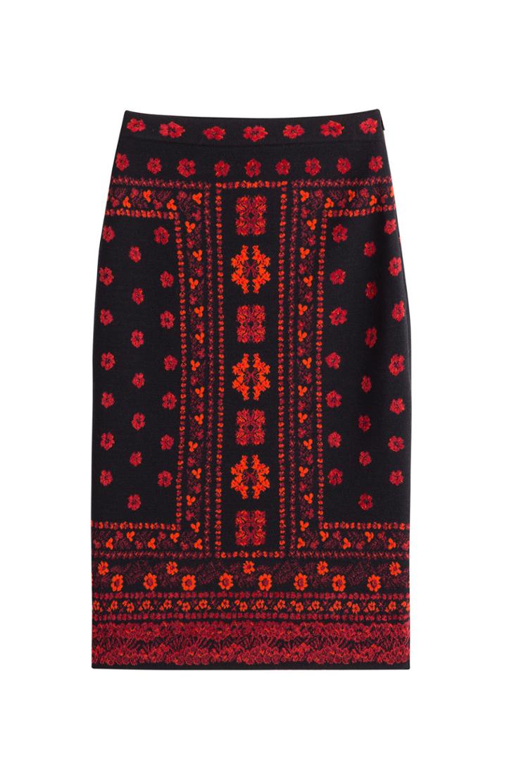 Alexander Mcqueen Alexander Mcqueen Wool Blend Skirt With Silk