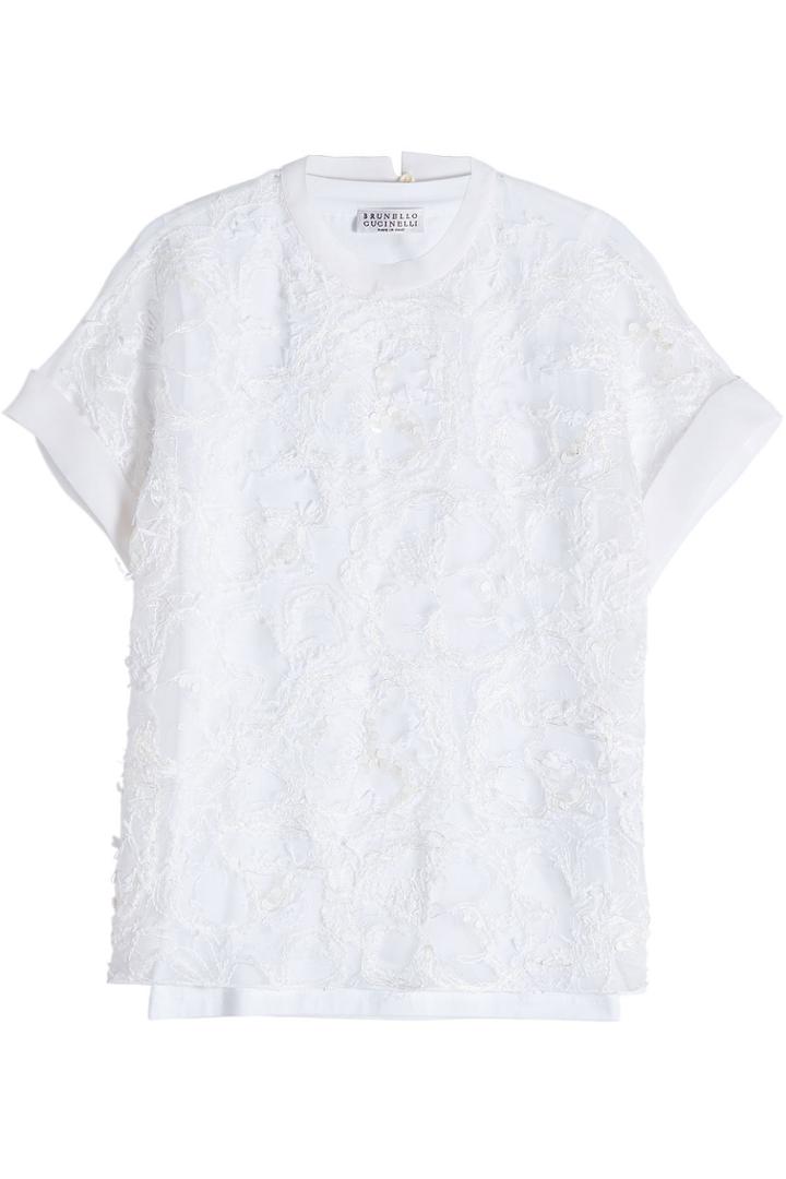 Brunello Cucinelli Brunello Cucinelli Embroidered Silk Top