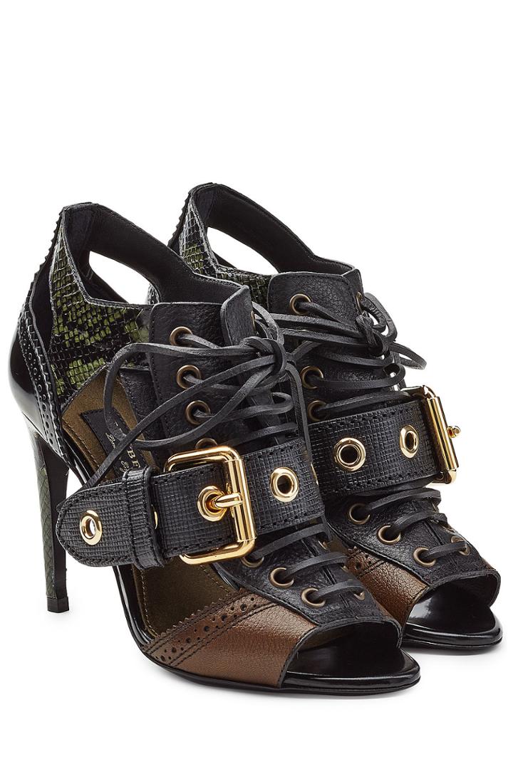 Burberry Burberry Leather Sandals With Snakeskin