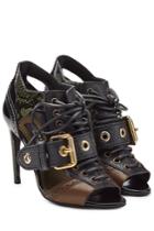 Burberry Burberry Leather Sandals With Snakeskin