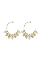 Aur Lie Bidermann Thalita 18kt Gold Plated Earrings With Mother Of Pearl