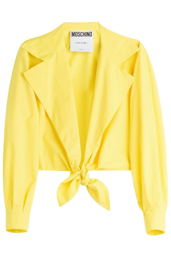 Moschino Moschino Tie Front Cotton Shirt - Yellow