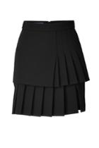 Emanuel Ungaro Emanuel Ungaro Wool Crepe Pleated Skirt - Black