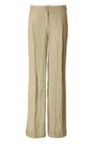 Michael Kors Michael Kors Cotton Blend Wide Leg Pants - Beige