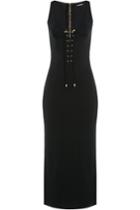 Balmain Balmain Midi Dress With Lace-up Front - Black