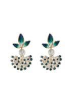 Gas Bijoux Gas Bijoux Paloma 24kt Gold Plated Clip On Earrings - Green