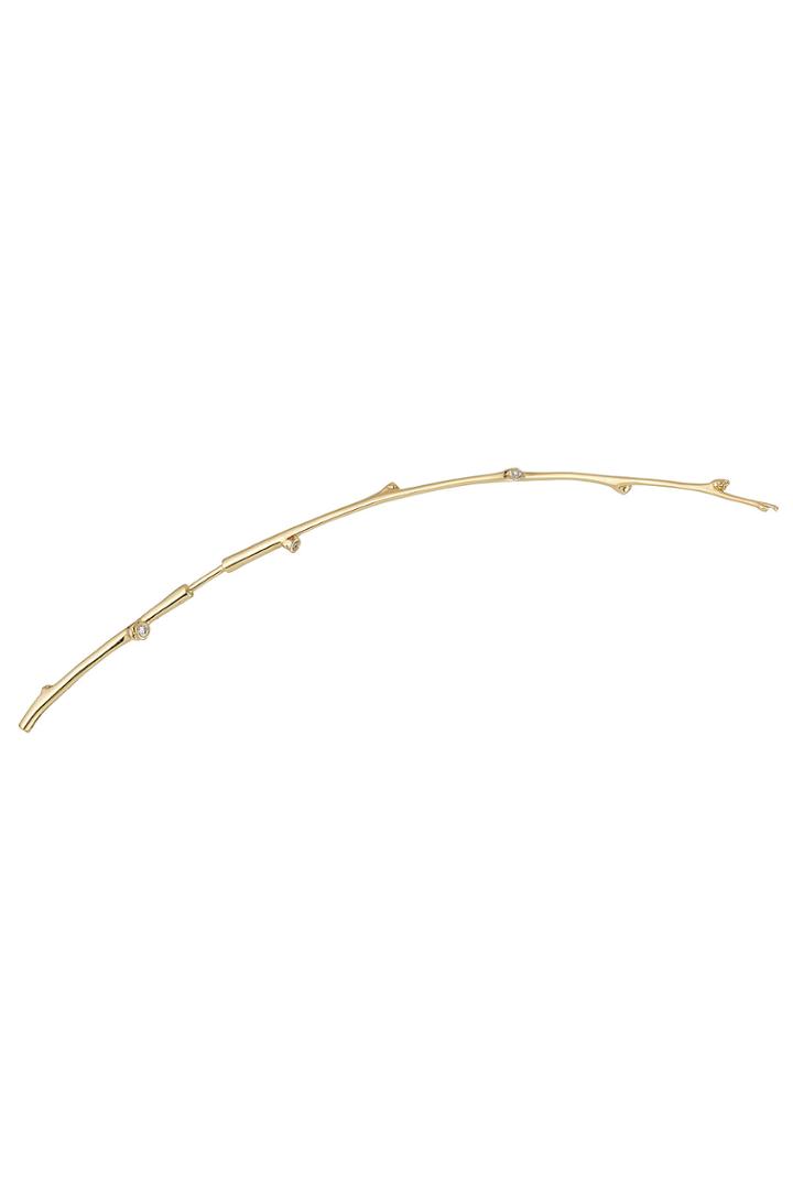 Sophie Bille Brahe Sophie Bille Brahe 14kt Gold Croissant De Arbre Earring With White Diamonds