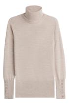 Steffen Schraut Steffen Schraut Merino Wool Turtleneck Pullover With Buttoned Cuffs - Beige