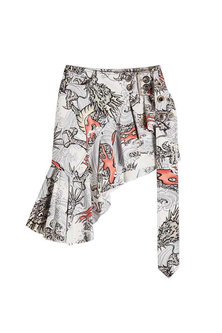 Marques' Almeida Marques' Almeida Wrap Frill Printed Skirt