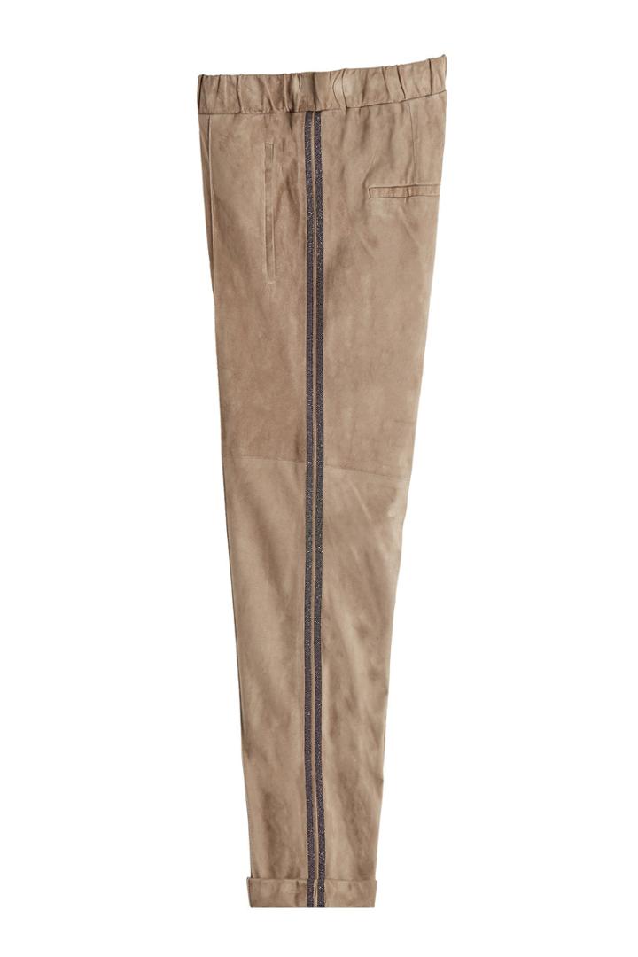 Brunello Cucinelli Brunello Cucinelli Suede Sweatpants With Embellishment