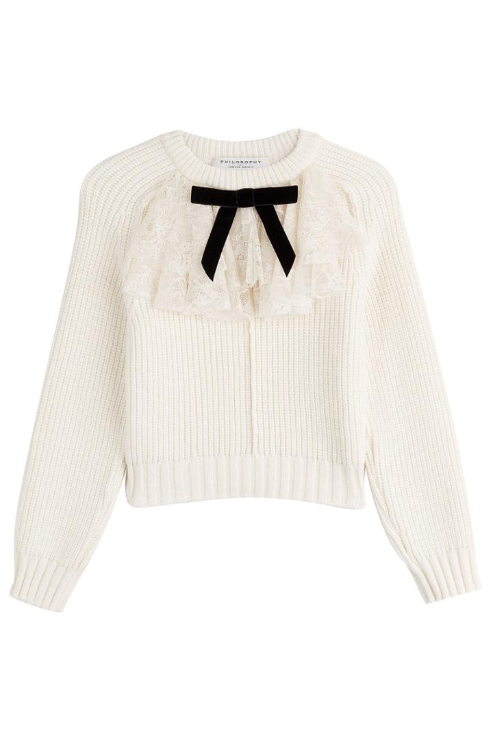 Philosophy Di Lorenzo Serafini Philosophy Di Lorenzo Serafini Pullover With Virgin Wool And Lace