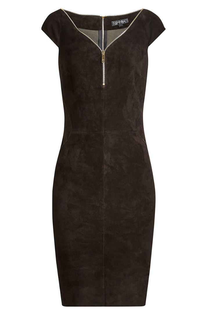 Jitrois Jitrois Suede Dress With Zipper Collar