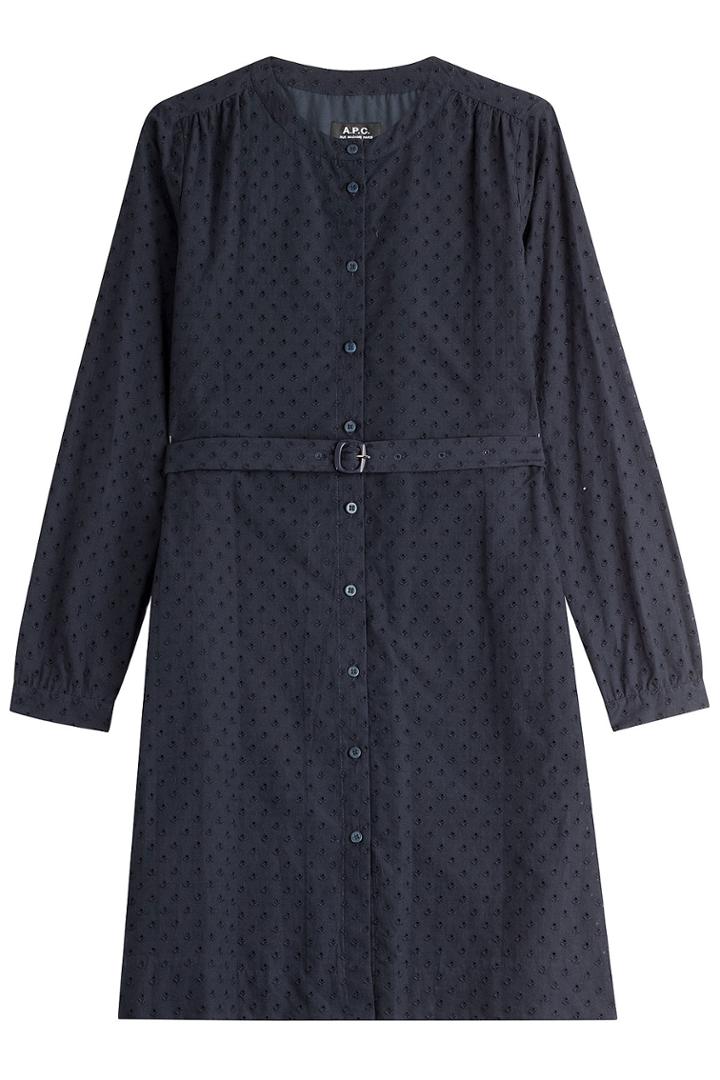 A.p.c. A.p.c. Cotton Eyelet Shirtdress - Blue