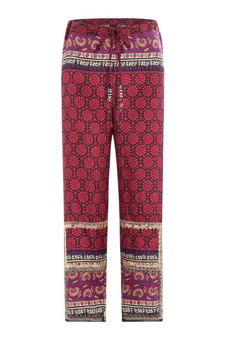 Anna Sui Anna Sui Silk-cotton Woodblock Mixed Print Pants