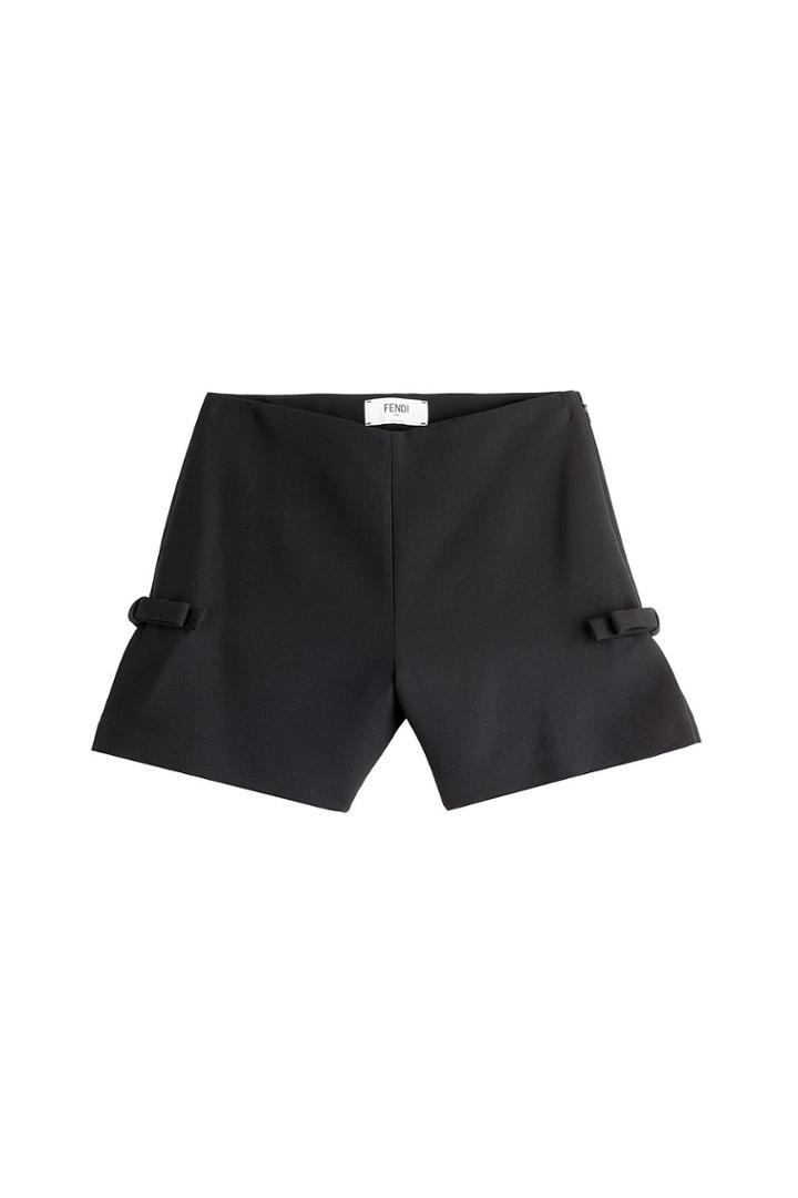 Fendi Fendi Wool-silk Twill Shorts With Bows