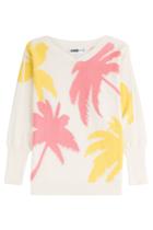 Claudia Schiffer For Tse Claudia Schiffer For Tse Cotton-cashmere-silk Pullover With Batwing Sleeves - Multicolored