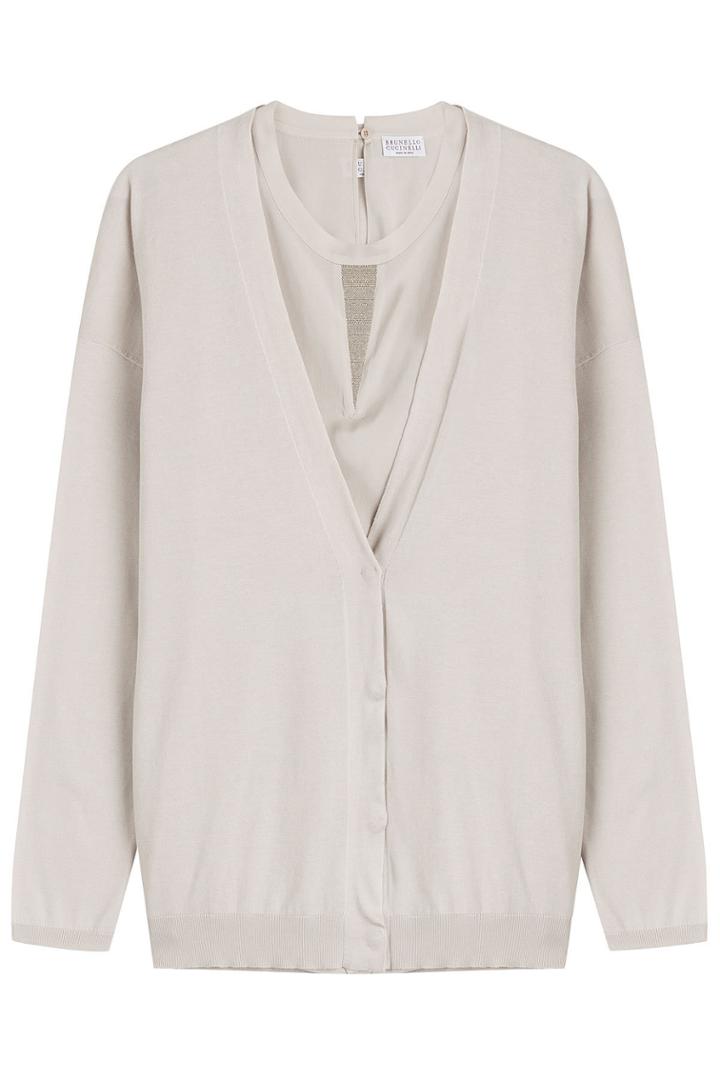 Brunello Cucinelli Brunello Cucinelli Cotton Cardigan Top - Grey