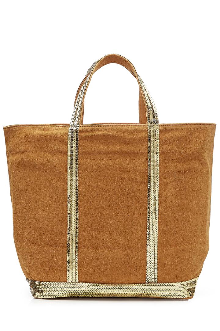 Vanessa Bruno Vanessa Bruno Suede Tote With Sequin Embellishment - Beige