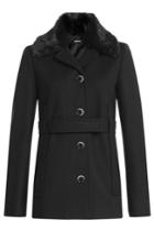 Jil Sander Navy Jil Sander Navy Virgin Wool Jacket With Fur Collar