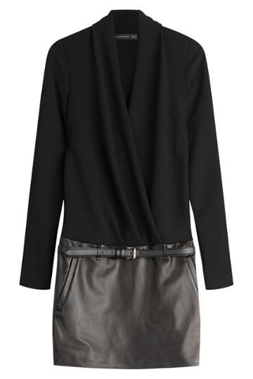 Barbara Bui Barbara Bui Mixed-media Leather Dress - Stylebop Exclusive - - Black