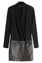 Barbara Bui Barbara Bui Mixed-media Leather Dress - Stylebop Exclusive - - Black