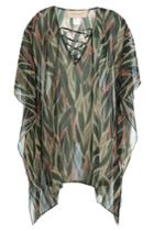 Adriana Degreas Adriana Degreas Printed Silk Short Kaftan