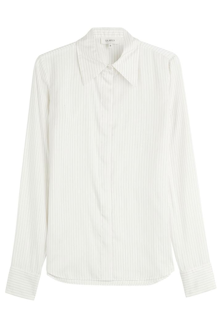 Isa Arfen Isa Arfen Pinstriped Silk Shirt - White