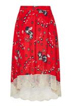 Zadig & Voltaire Zadig & Voltaire Printed Silk Skirt With Lace