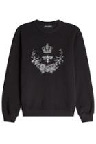 Dolce & Gabbana Dolce & Gabbana Embroidered Cotton Sweatshirt - Black
