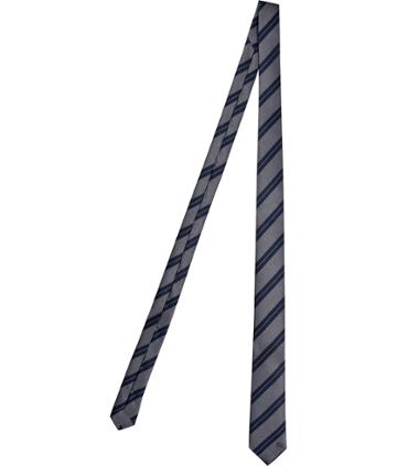 Burberry London Blue Carbon Striped Silk Euston Tie