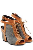 Pierre Hardy Pierre Hardy Linen Sandals With Leather Trim