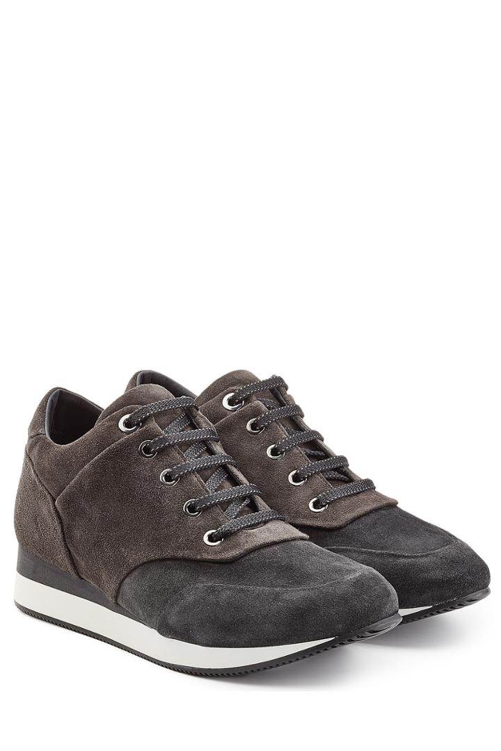 Max Mara Max Mara Suede Sneakers With Small Wedge - Grey