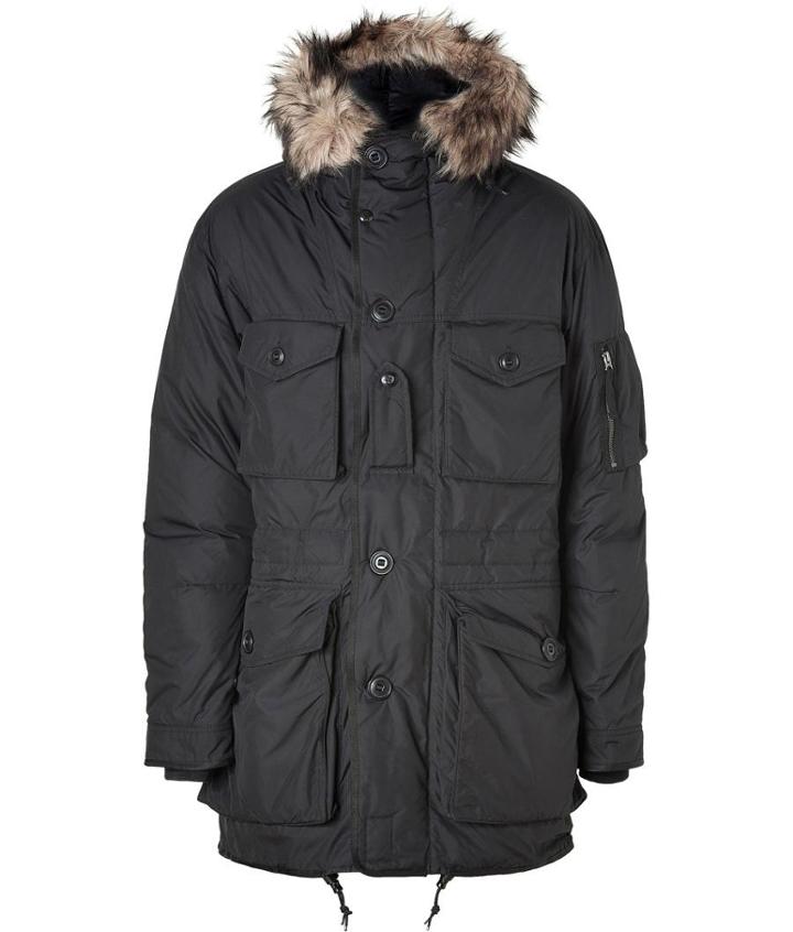 Ralph Lauren Blue Label Black Heavy Taffeta Uri Swiss Parka