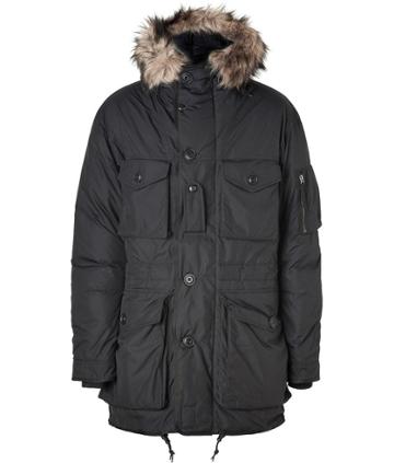 Ralph Lauren Blue Label Black Heavy Taffeta Uri Swiss Parka