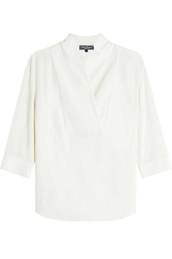 Salvatore Ferragamo Salvatore Ferragamo Silk Blouse - Beige
