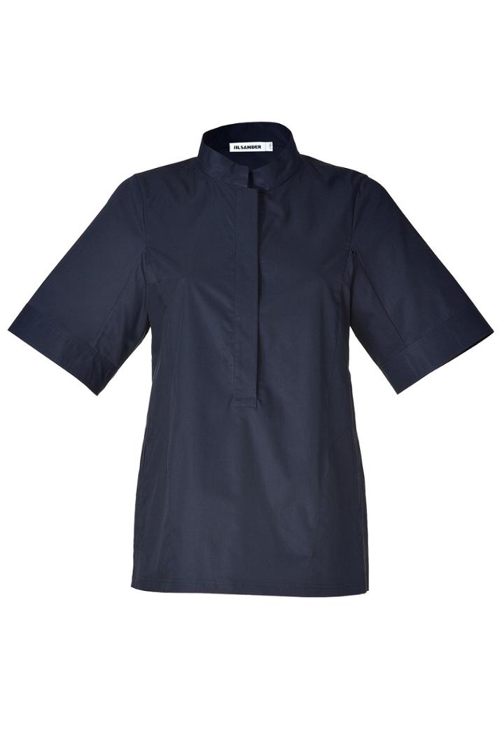Jil Sander Jil Sander Navy A-line Cotton Top - Blue