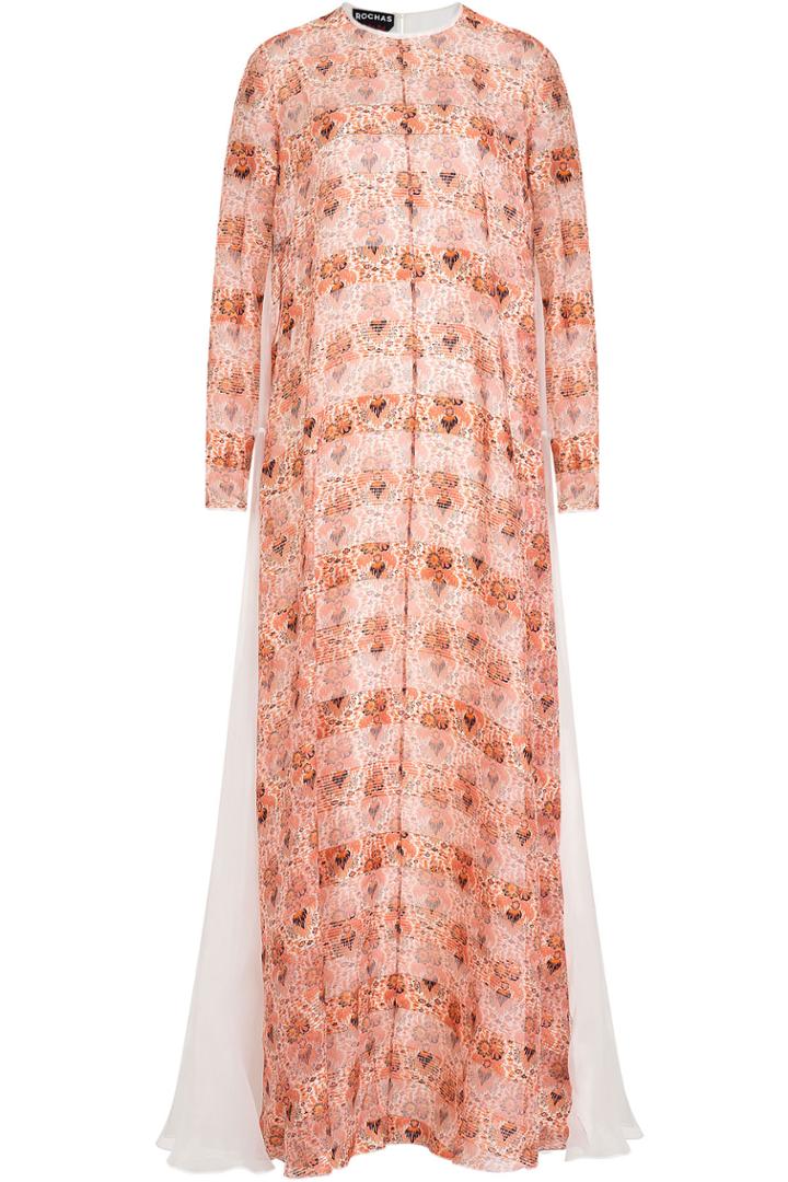 Rochas Rochas Printed Silk Floor Length Gown - Multicolor