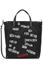 Valentino Valentino Rockstud Fabric Tote With Leather