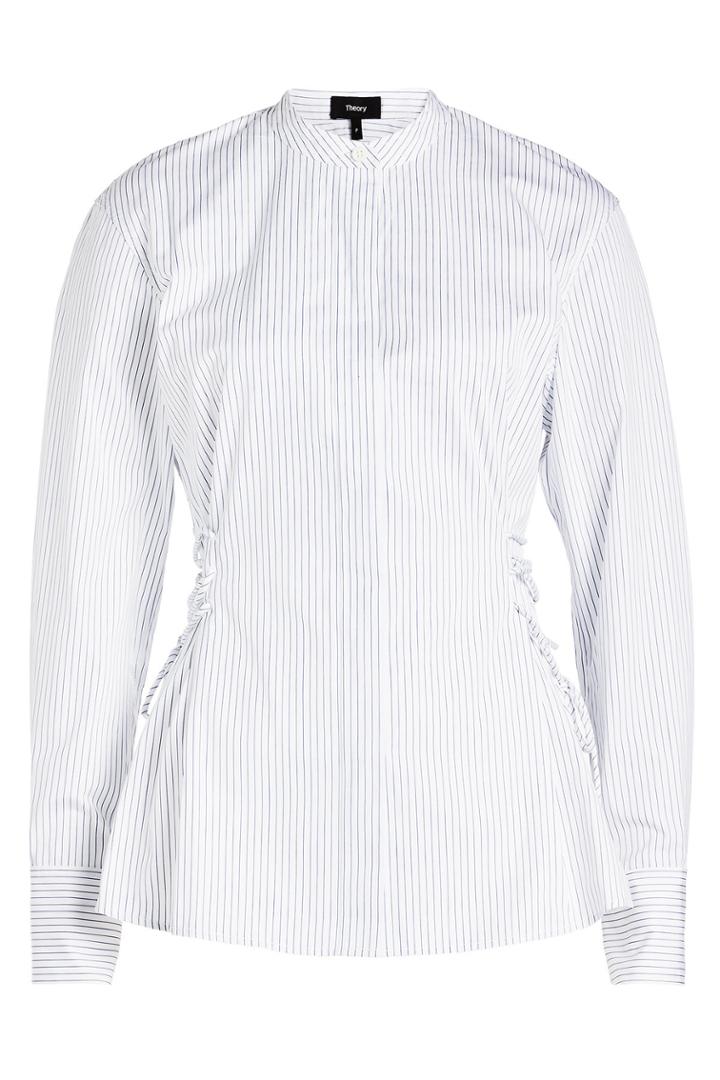 Theory Theory Cotton Shirt With Lace-up Sides