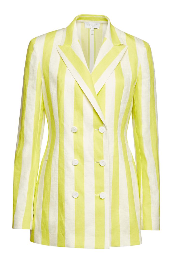 Escada Escada Striped Blazer In Linen And Cotton