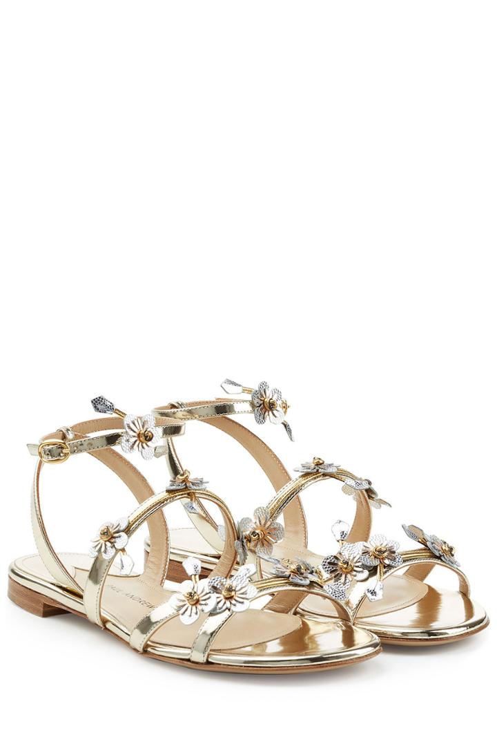 Paul Andrew Paul Andrew Flora Metallic Leather Sandals