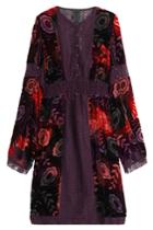 Anna Sui Anna Sui Velvet Dress With Lace Trims - Red