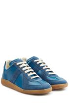 Maison Margiela Maison Margiela Leather And Suede Sneakers - Blue