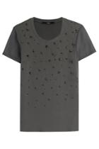 Steffen Schraut Steffen Schraut Hacienda Beaded Glam Embellished Silk Top - Grey
